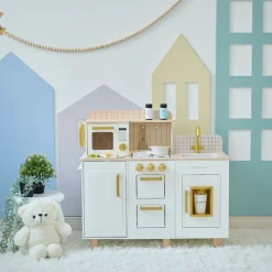 Little Chef Hampton Wooden Play Kitchen with Ice Dispenser & Sink - White