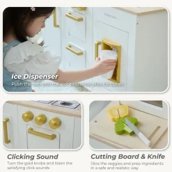 Little Chef Hampton Wooden Play Kitchen with Ice Dispenser & Sink - White
