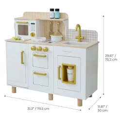 Little Chef Hampton Wooden Play Kitchen with Ice Dispenser & Sink - White