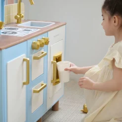 Little Chef Hampton Wooden Play Kitchen with Ice Dispenser & Sink - Blue