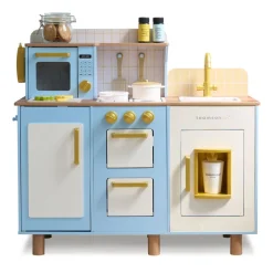 Little Chef Hampton Wooden Play Kitchen with Ice Dispenser & Sink - Blue