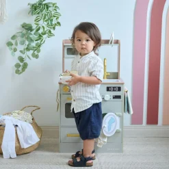 Little Chef Lake Tahoe Wooden Play Kitchen Washer & Mini Garden - Pink