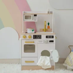 Little Chef Lake Tahoe Wooden Play Kitchen Washer & Mini Garden - White