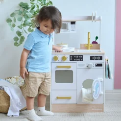 Little Chef Lake Tahoe Wooden Play Kitchen Washer & Mini Garden - White