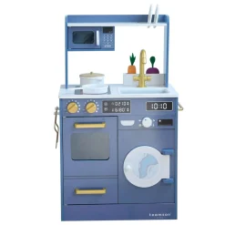 Little Chef Lake Tahoe Wooden Play Kitchen Washer & Mini Garden - Blue