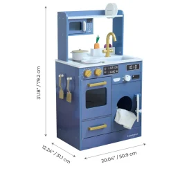 Little Chef Lake Tahoe Wooden Play Kitchen Washer & Mini Garden - Blue