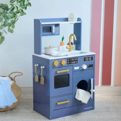 Little Chef Lake Tahoe Wooden Play Kitchen Washer & Mini Garden - Blue