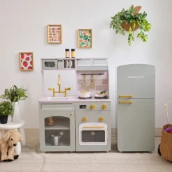 Little Chef Normandy Wooden Play Kitchen with Modular Fridge & Sink - Grey