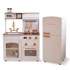 Little Chef Normandy Wooden Play Kitchen with Modular Fridge & Sink - Pink
