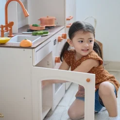 Little Chef Normandy Wooden Play Kitchen with Modular Fridge & Sink - Pink