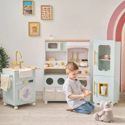 Little Chef Savannah Wooden Play Kitchen with 3 Modular Pieces - Light Blue