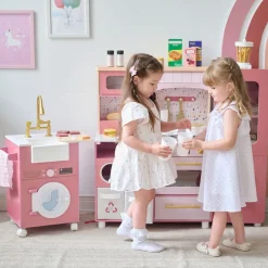 Little Chef Savannah Wooden Play Kitchen with 3 Modular Pieces - Pink