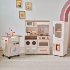 Little Chef Savannah Wooden Play Kitchen with 3 Modular Pieces - Cream