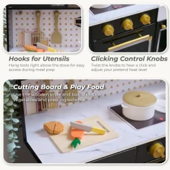Little Chef St. Louis Wooden Play Kitchen with Sink & Ice Dispenser - Black