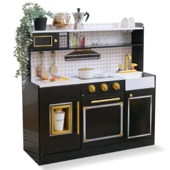 Little Chef St. Louis Wooden Play Kitchen with Sink & Ice Dispenser - Black