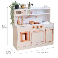 Little Chef St. Louis Wooden Play Kitchen with Sink & Ice Dispenser - Pink