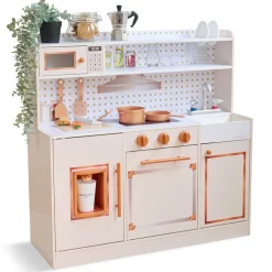 Little Chef St. Louis Wooden Play Kitchen with Sink & Ice Dispenser - Pink
