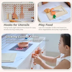 Little Chef St. Louis Wooden Play Kitchen with Sink & Ice Dispenser - Pink