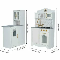 Little Chef Upper East Retro Play Kitchen - White / Gold