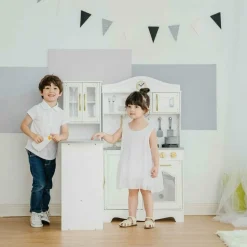 Little Chef Upper East Retro Play Kitchen - White / Gold