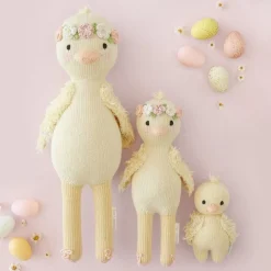 Little 13" Flora the Duckling (With Flower Crown) Hand-Knit Doll