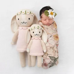 Little 13" Hannah the Bunny (Blush) Hand-Knit Doll