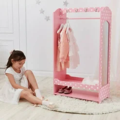 Little Princess Bella Clothing Rack with Storage - Pink