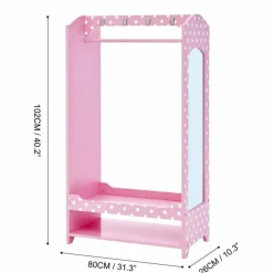 Little Princess Bella Clothing Rack with Storage - Pink
