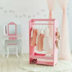 Little Princess Bella Clothing Rack with Storage - Pink