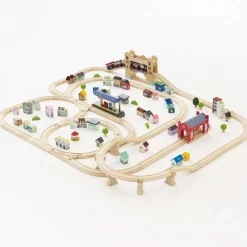 London Wood Train Set – 120 Pieces
