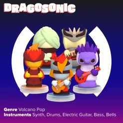 Loops Lab Dragosonic: 5 Figurines Volcano Pop Band