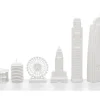 Los Angeles Edition Acrylic Chess Set with Marble Hatch Board