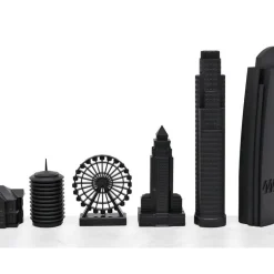 Los Angeles Edition Acrylic Chess Set with Marble Hatch Board