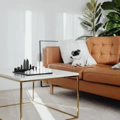 Los Angeles Edition Acrylic Chess Set with Marble Hatch Board