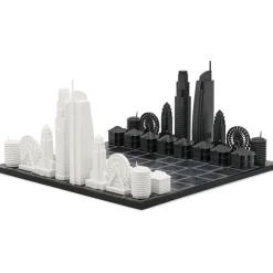 Los Angeles Edition Acrylic Chess Set with Wood Map Board