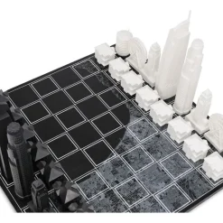 Los Angeles Edition Acrylic Chess Set with Wood Map Board