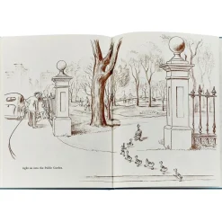 Make Way For Ducklings Book in Teal Blue Italian Leather
