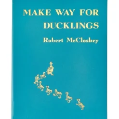 Make Way For Ducklings Book in Teal Blue Italian Leather