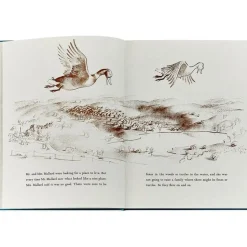 Make Way For Ducklings Book in Teal Blue Italian Leather