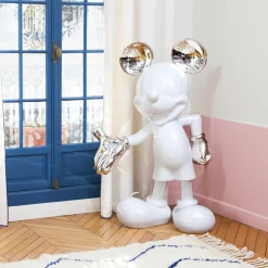 Mickey Mouse Figure White & Silver - 55