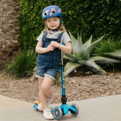 Micro Mini Foldable LED Scooter - Ocean Blue
