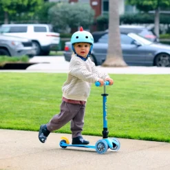 Micro Mini Foldable LED Scooter - Ocean Blue