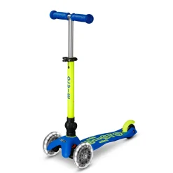 Mini Deluxe Foldable LED Scooter - Neon Canary Yellow/Blue