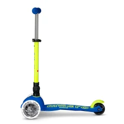 Mini Deluxe Foldable LED Scooter - Neon Canary Yellow/Blue