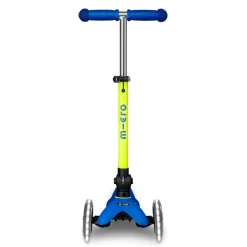 Mini Deluxe Foldable LED Scooter - Neon Canary Yellow/Blue