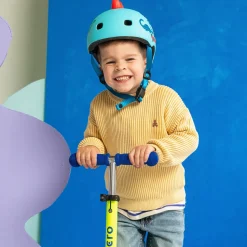 Mini Deluxe Foldable LED Scooter - Neon Canary Yellow/Blue