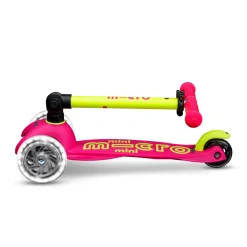 Mini Deluxe Foldable LED Scooter - Neon Flamingo Pink/Yellow