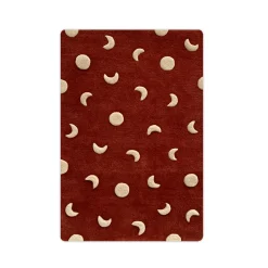 Moon Rug - Brick Red & Gold