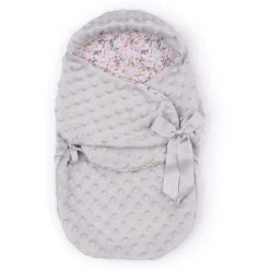 My FAO Doll Swaddle - Grey Dots & Flowers