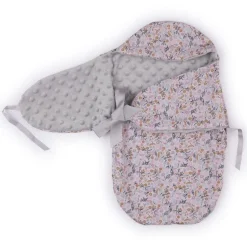 My FAO Doll Swaddle - Grey Dots & Flowers